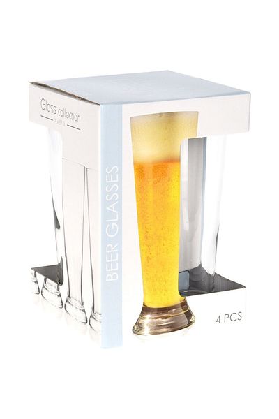 Excellent Houseware Set of 4 beer glasses 370 ml