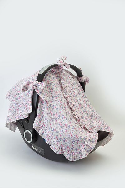 Atelier Babbi Pink Little Flower Patterned Stroller Cover