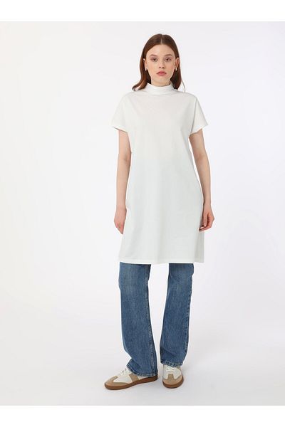 Benin High Collar Low Sleeve Benin Tshirt - White - Benin