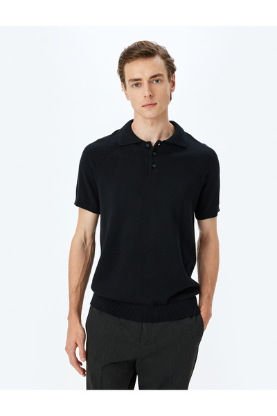 Koton Pamuklu Düğmeli Polo Yaka Kısa Kollu Triko Tişört