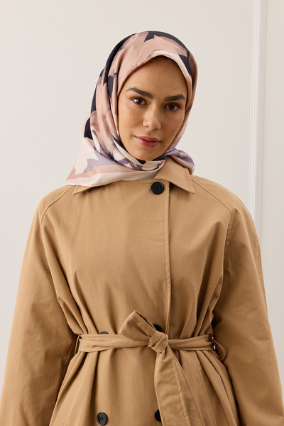 Qef الأزهار المنك حك وشاح الحرير