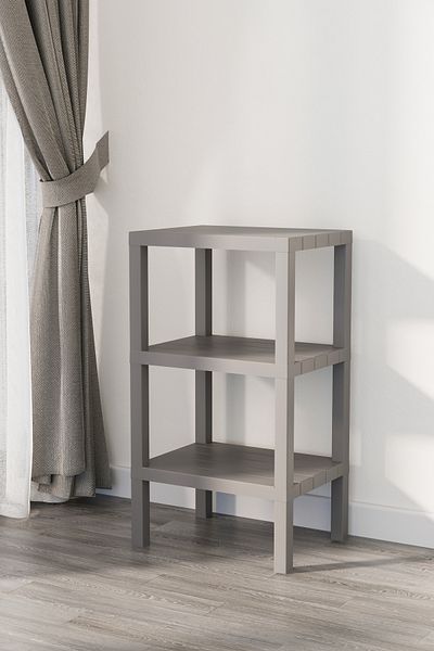 Omaş Household Product Ombeg ديكور (عادي) 3 طبقات من البلاستيك متعدد الأغراض منظم الحمام وعاء الزهور رف الكتب أنثراسايت