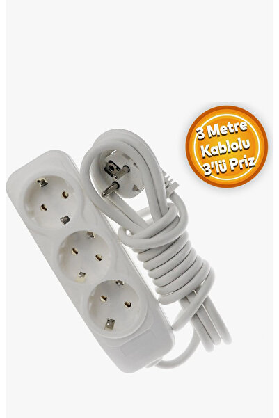 EKO Grup Topraklı 3'lü Grup Priz 3 Metre