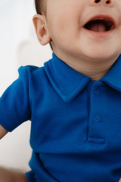 Lilabio 100% Cotton Short Sleeve Polo Neck Baby Body