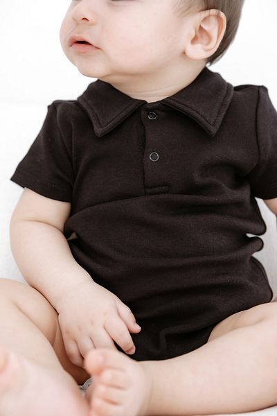 Lilabio 100% Cotton Short Sleeve Polo Neck Baby Body