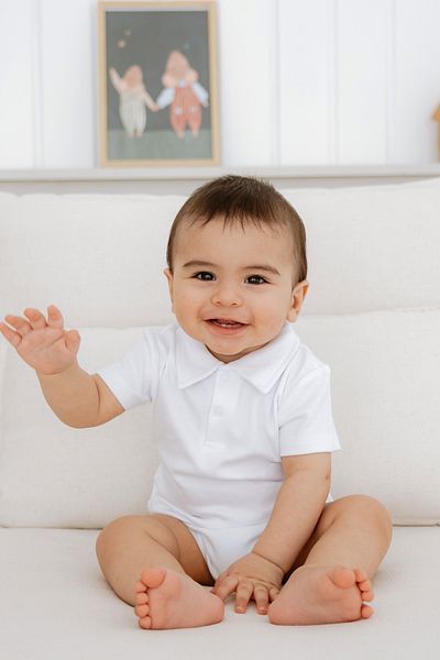 Lilabio 100% Cotton Short Sleeve Polo Neck Baby Body