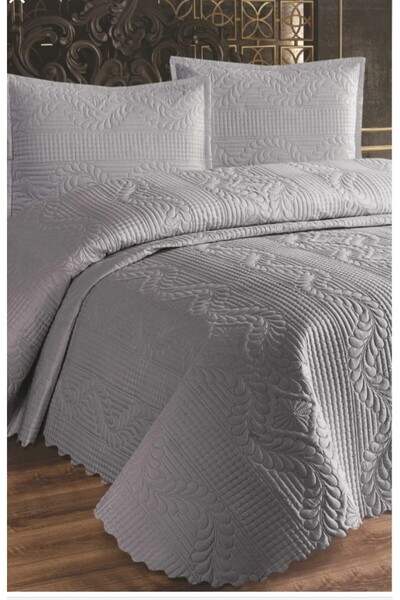 aktartekstil MİKRO KAPİTONELİ YATAK ÖRTÜSÜ ÇİFT KİŞİLİK TEK TARAFLI 240X260 CM YASTIKLI