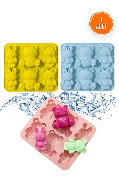 Beatitude Silicone Ice Mold 1 Piece 6-Chamber Ice Cubes Shaped Container Fruit Juice Jelly Ice Cream Beverage Making