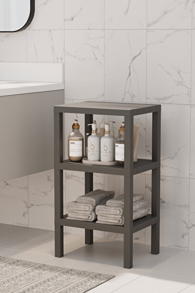 Omaş Household Product Ombeg ديكور (عادي) 3 طبقات من البلاستيك متعدد الأغراض منظم الحمام وعاء الزهور رف الكتب أنثراسايت