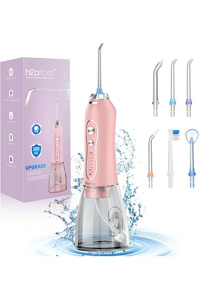 h2ofloss Water Dental Flosser Teeth Cleaner Pick-Pink