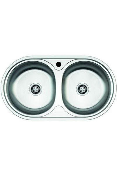 ZİNOX Chiuveta pentru blat ,ovala cu doua cuve , Z-INOX ZLN-8624, 43.5x78 cm