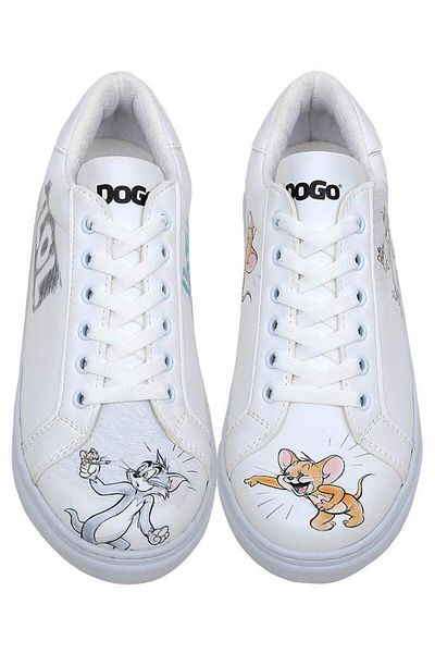 Dogo Adidași albi din piele vegană - Warner Bros Up-to-No-Good Design