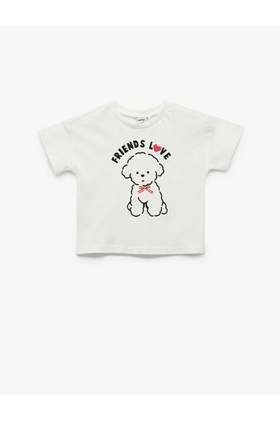 Koton Cotton Short Sleeve Crew Neck Printed T-Shirt