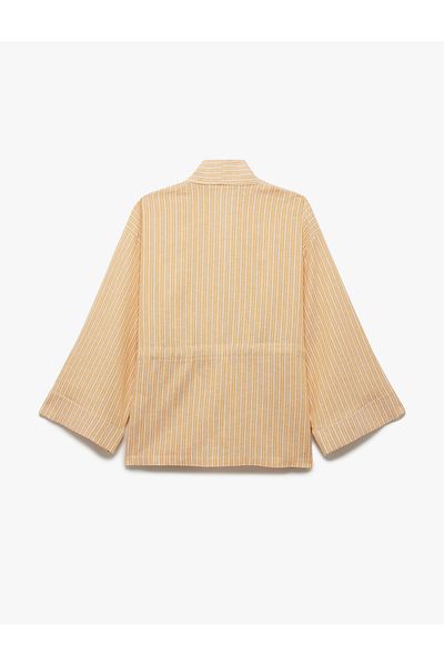 Koton Oversize Kimono with Wide Sleeves and Belt Detail