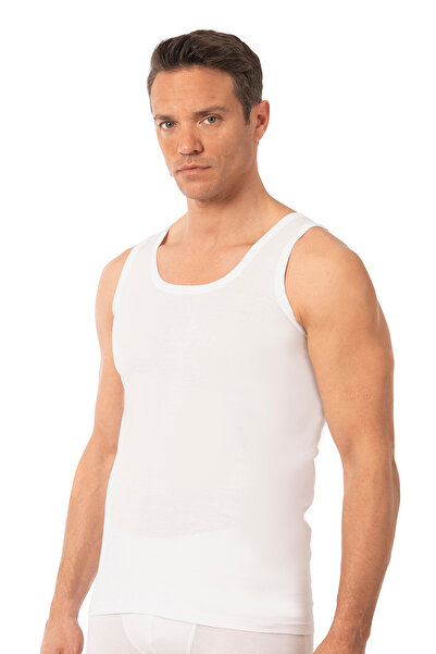ÖZKAN underwear Özkan 0050 Men's 100% Cotton Combed Single Jersey Thick Strap Undershirt