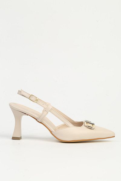 Pierre Cardin Cream Skin Women's Heeled Shoes Pc-54663