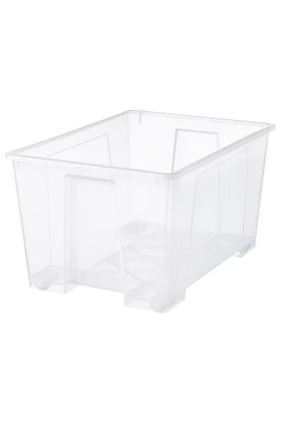 IKEA SAMLA Storage Box with Wheels, Transparent, 78x56x43 cm, 130L
