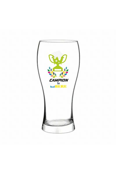 BM GİFT DESİGN Beer glass, with the message "CAMPION la halBERE", 500 ml