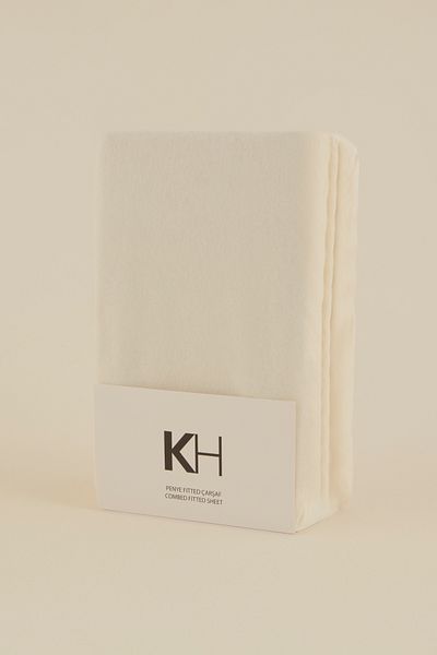 Karaca Home شرشف مفرش قطن ممشط مقاس 100×200+30 سم أوف وايت