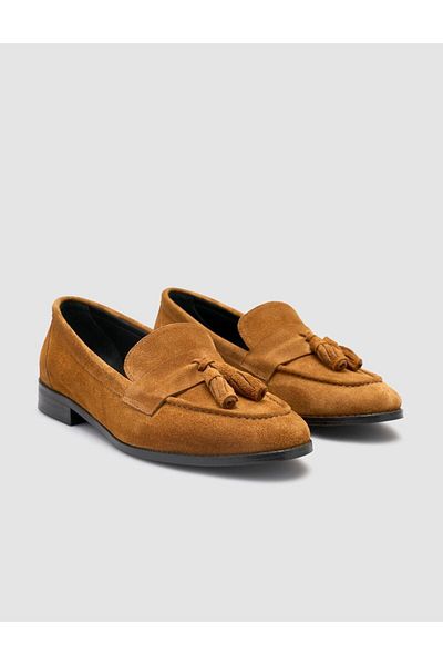 Cabani 100% Genuine Leather Tan Suede Women's Ballerinas