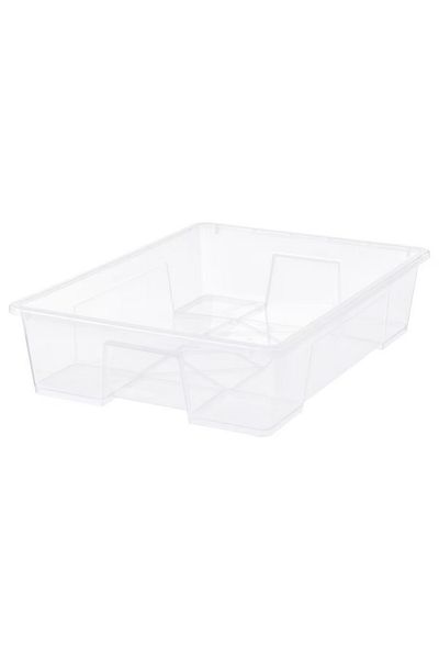 IKEA SAMLA Storage Box, Transparent, 78x56x18 cm, 55L – Sturdy & Stackable Organizer