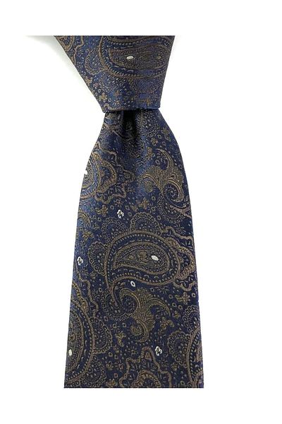 PİERRONİ Brown Shawl Pattern Handkerchief Tie