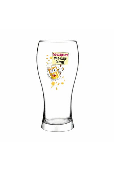 BM GİFT DESİGN Happy Birthday and Happy Money Beer Glass