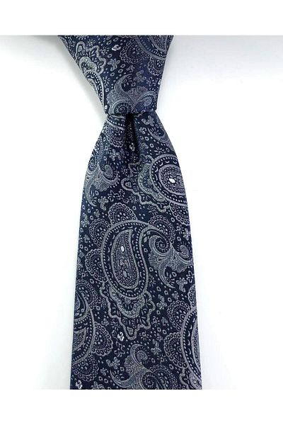 PİERRONİ Gray Shawl Pattern Handkerchief Tie