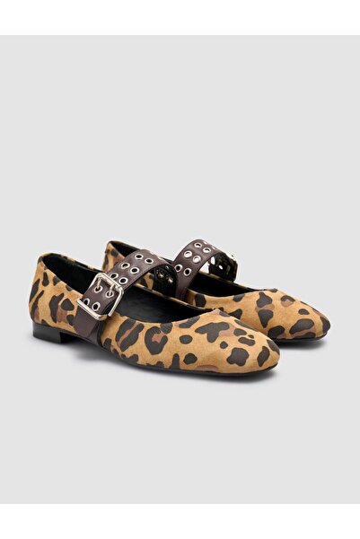 Cabani 100% Genuine Leather Tan Women's Ballerinas