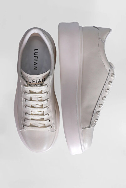 Lufian Tommy  Erkek Deri Sneaker  Beyaz