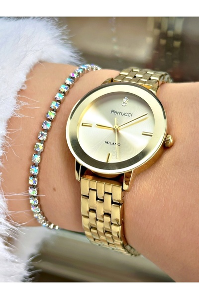 Ferrucci FERRUCCİ GOLD METAL KADIN KOL SAATİ