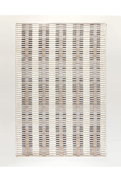 Madame Coco Melisse Halı - Bej/Koyu Gri - 80x300 cm