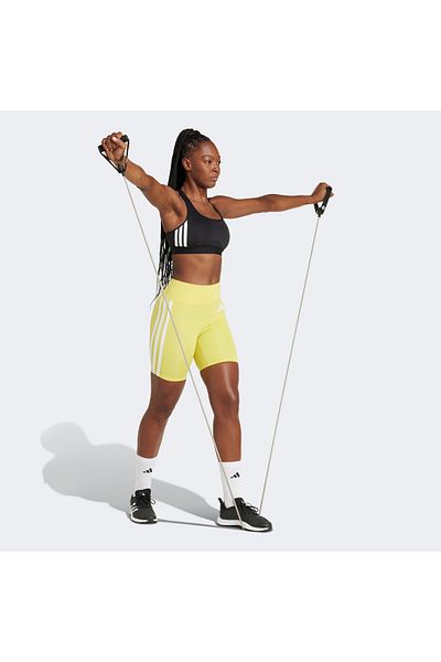 adidas Optime Essentials 3 Stripes Women's Yellow Training Tights