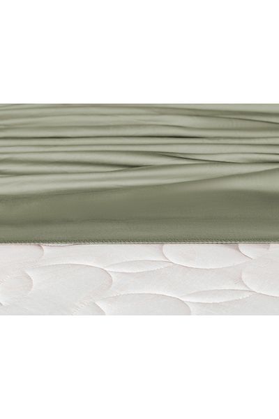 Madame Coco Ciel Double 100% Cotton Elastic Satin Bed Sheet - Khaki