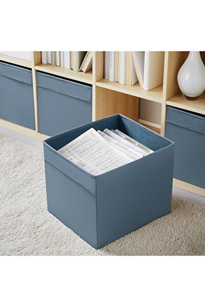 IKEA DRÖNA Storage Box – 33x38x33 cm, Blue, Collapsible Fabric Organizer