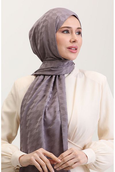 sefamerve Σάλι Cocoon Jacquard 90187-06 Σκούρο Γκρι