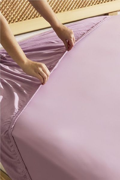 Karaca Home Combed Cotton Fitted Sheet Single 100X200+30 cm Pink