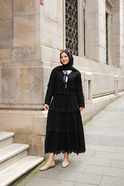 LOCCO Жіночий спідниця з воланами, чорна