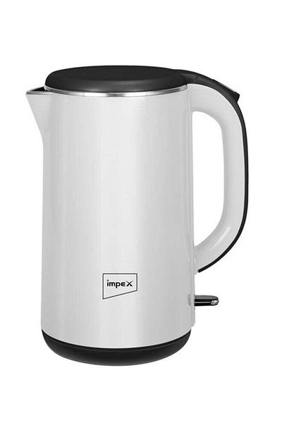 İMPEX Electric Kettle 2 Ltr 1500W Double Layer Inside 360° Base Automatic Shut-Off- White STEAMER 2002