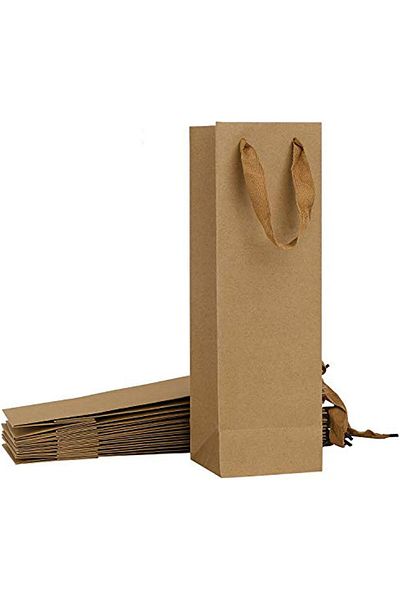 fulina 12 Pcs Single Bottle Wine Gift Bags,Solid,With a Strong Handle,High Quality,Durable
