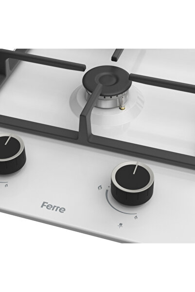 Ferre LN153 Beyaz Emaye Ankastre Ocak (DÖKÜM IZGARA)