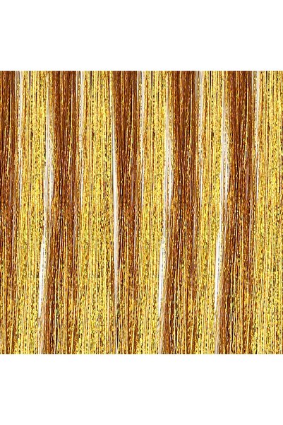 CREST E-TİCARET Hair Tinsel - Hair Glitter - Gold Yellow Washable - Combable
