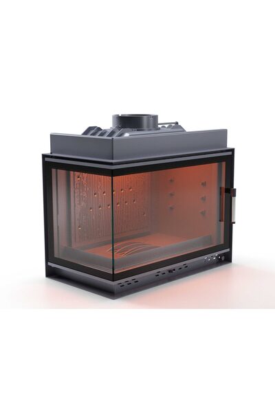 Home Siyah Camlı Klapeli Döküm Şömine Haznesi Sol Camlı 70 cm DIAMOND