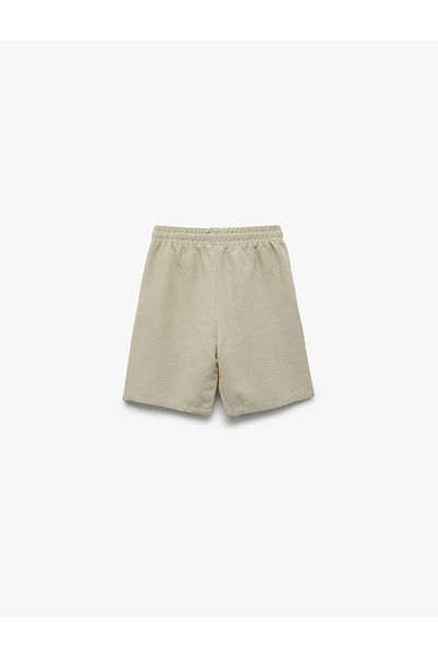 Koton Pantaloni scurți cu buzunare din amestec de in și viscoză cu șireturi