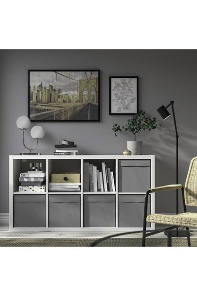 IKEA IKEA DRÖNA Storage Box – 33x38x33 cm, Dark Grey, Collapsible Fabric Organizer,