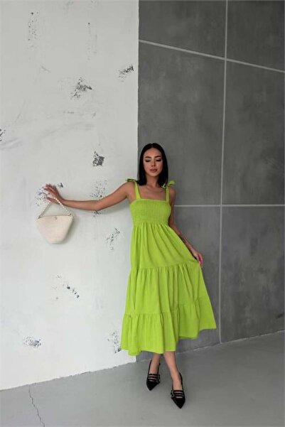 Dipmoda Dipmoda γυναικείο πράσινο φόρεμα με τιράντες Ποπλίνα DPG012