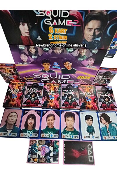 Emrah Gültekin Squid Game Karakter Kartları Mega Set (24 MİNİ KUTU – 144 KART 24 STİCKER MİNİ OYUNCAK & ŞEKER)