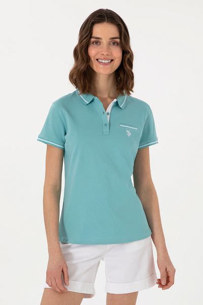 U.S. Polo Assn. Γυναικείο T-Shirt με γιακά πόλο μέντας 50280039 -VR090