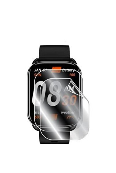 Ecr Mobile QCY Watch GS2 ile Uyumlu Hidrojel Nano Film Ekran Koruyucu (2 Adet)