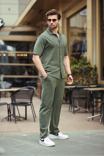 Madmext Ανδρικό Διπλό Σετ Khaki Basic E7313